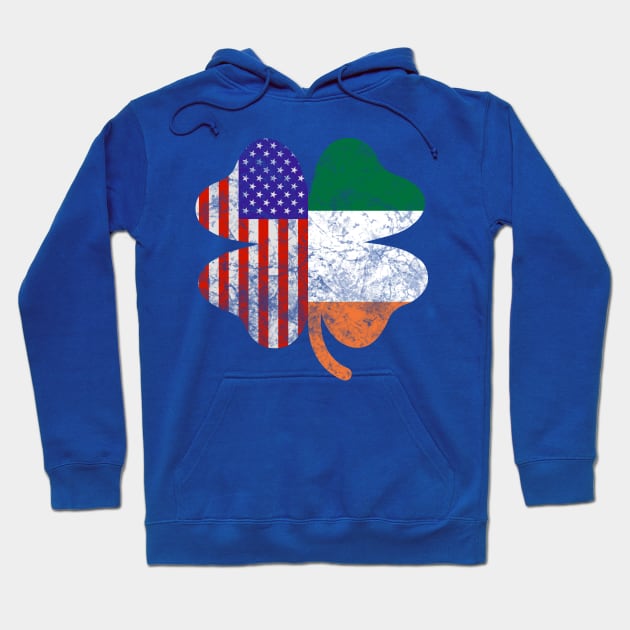Irish American Flag Shamrock Hoodie by Scar